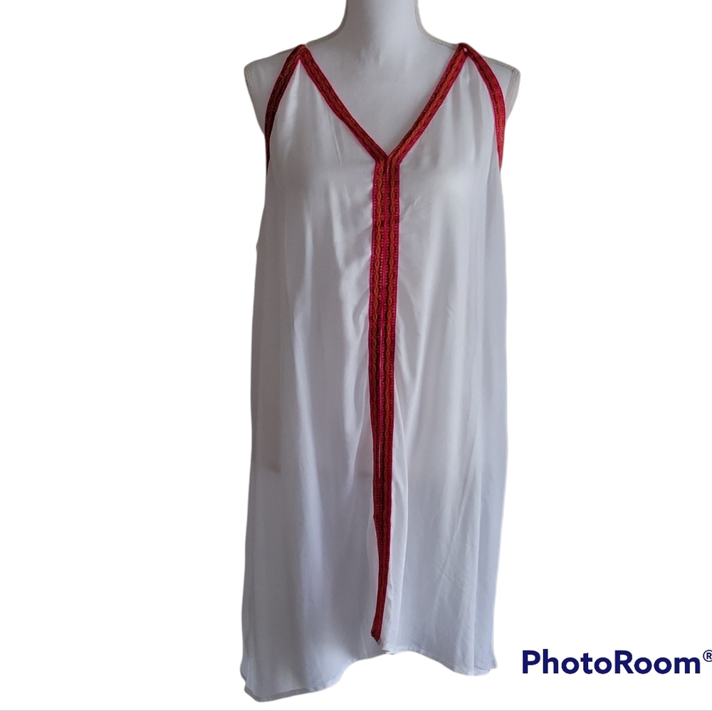 Raviya White Sleeveless Embroidered Cover-Up Dress - Picture 1 of 8